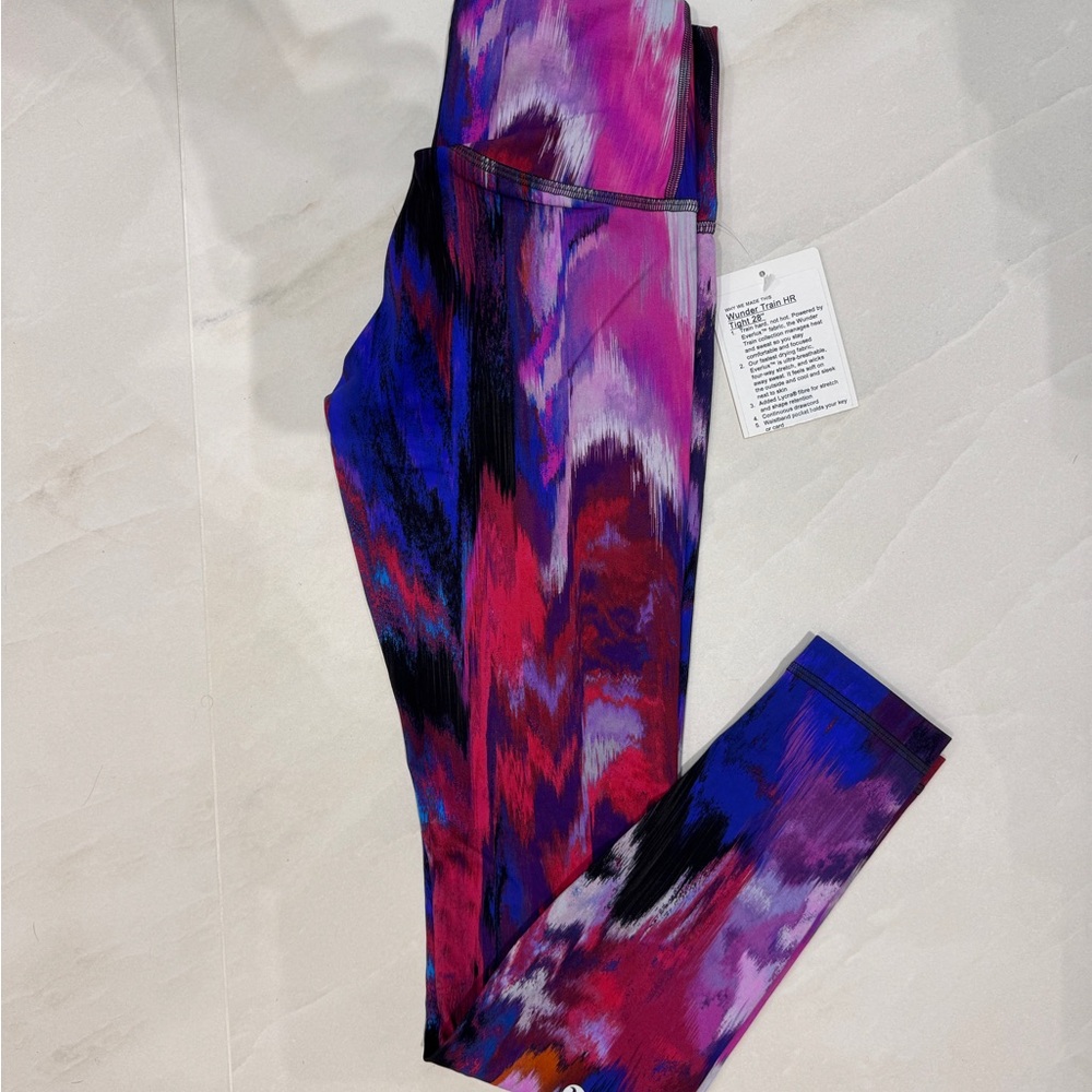 Lululemon Wunder Train High-Rise Tight 28” Digital Current Pink Multi Size 4